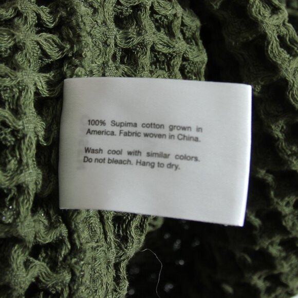 Onsen Supima Cotton Waffle Bath Robe Forest Green Unisex Hooded Size Medium - Picture 13 of 13